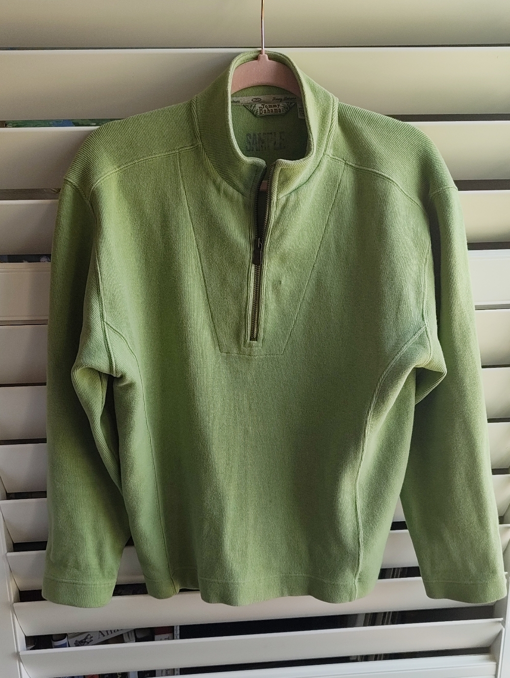 Tommy Bahama Light Green Quarter-Zip Sweater